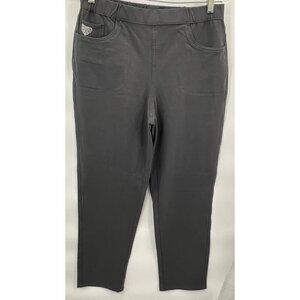 Dream Jeannes By Quacker Factory Small Womens Gray Pull-On Pants With Rhinestone